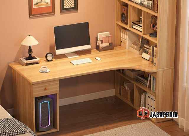 Custom Meja belajar minimalis Cikarang Bekasi plus rak buku gantung estetik rapi Custom Meja belajar minimalis Cikarang Bekasi plus rak buku gantung estetik rapi
