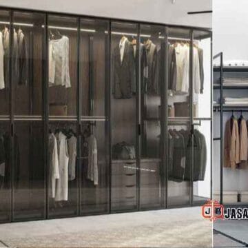 Jasa lemari pakaian besi Tangerang warna hitam matte elegan Jasa lemari pakaian besi Tangerang warna hitam matte elegan