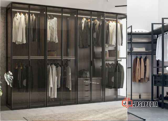 Jasa lemari pakaian besi Tangerang warna hitam matte elegan Jasa lemari pakaian besi Tangerang warna hitam matte elegan