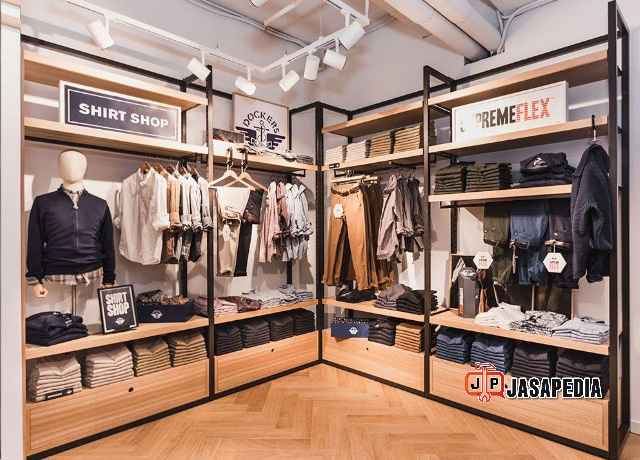 Jasa lemari pakaian besi Jakarta konsep open wardrobe butik Jasa lemari pakaian besi Jakarta konsep open wardrobe butik