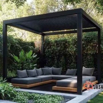 Jasa gazebo besi taman rumah Bogor desain scandinavian Jasa gazebo besi taman rumah Bogor desain scandinavian