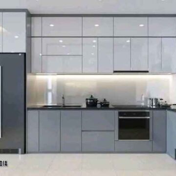 Harga kitchen set aluminium acp per meter ahlinya dapur mewah minimalis